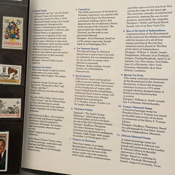 USPS Souvenir Mint Set 1973 Commemorative Postage Stamp Album 33 Stamps Total - Picture 10 of 10